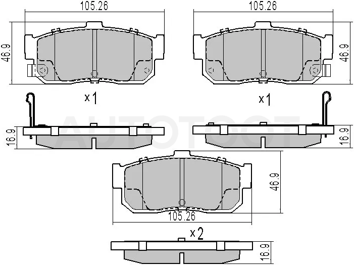 Колодки тормозные (Сзади) Nissan Almera 95-06 / Primera 90-02 / Sunny 93-04 / Wingroad 99-05