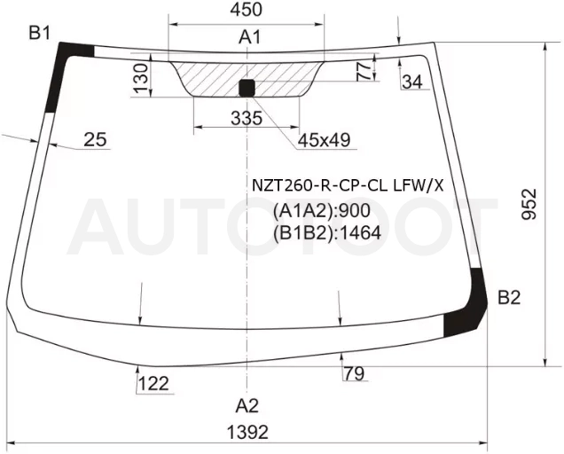 Стекло лобовое Toyota Allion (T260) 07-21 / Premio 07-16