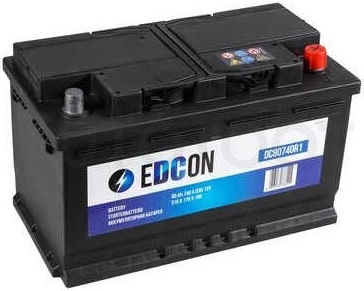 Аккумулятор EDCON 80Ah 740A обратная полярность(-+)