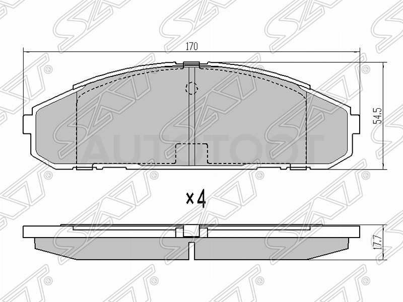 Колодки тормозные передние -STD106037J91 Sat для NISSAN PATROL