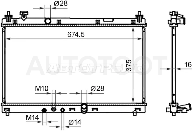 Радиатор Honda Fit 13-17 - Артикул HD00013082 - Производитель Sat - Фото, Отзывы, Цены