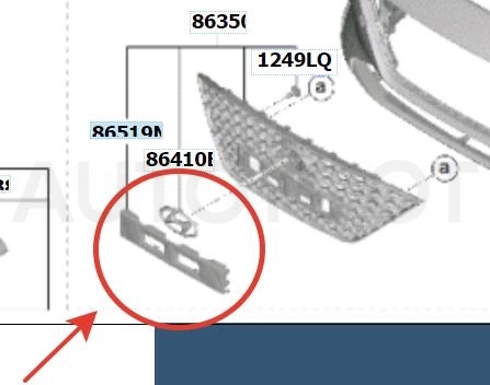 Накладка под номерной знак переднего бампера под хром решетку -ST2540017 Sat для HYUNDAI SOLARIS