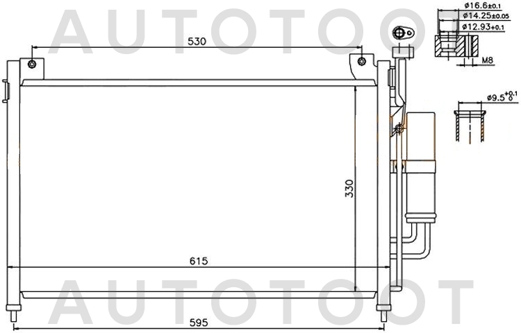 Радиатор кондиционера -STMZ123940 Sat для MAZDA 2 (DEMIO)