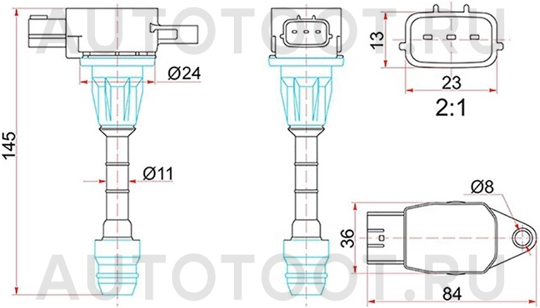 Катушка зажигания 1.4 CR14DE -ST1630005 Sat для NISSAN NOTE
