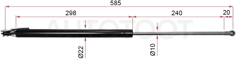 Амортизатор крышки багажника Mazda 323 89-01 / 626 97-02 / Capella 97-02 / Familia 98-08 (Слева)