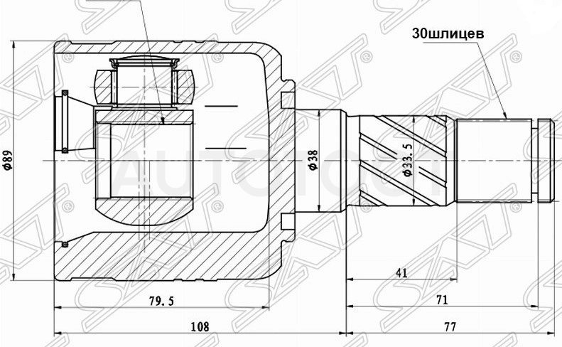 Шрус внутренний левый 25x30 -PCV1357 Patron для KIA SORENTO