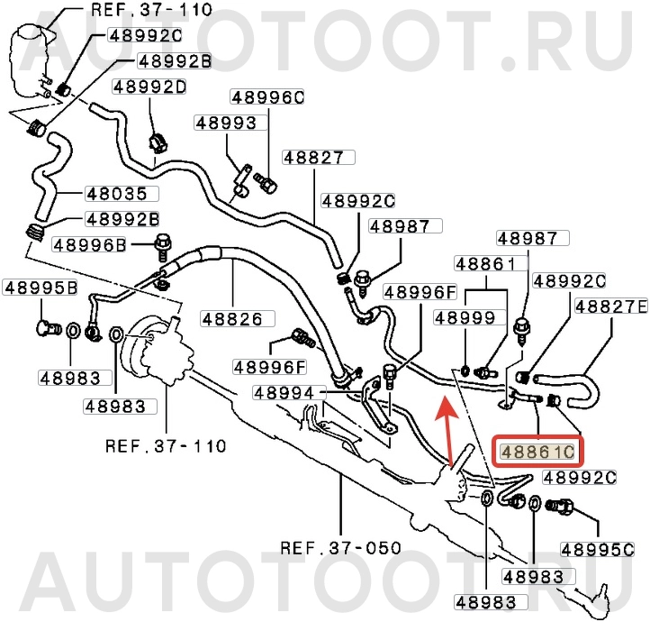Трубка ГУР -QF04E00087 Quattro Freni для MITSUBISHI LANCER, MITSUBISHI OUTLANDER