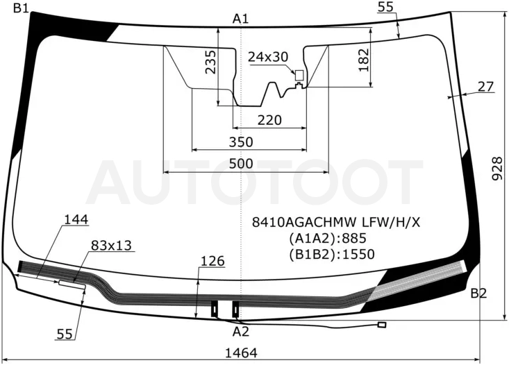 Стекло лобовое (Обогрев щеток/ Камера/ Датчик дождя) Toyota RAV4 (XA40) 12-19 - Артикул 8410AGACHMWLFWHX - Производитель Xyg - Фото, Отзывы, Цены