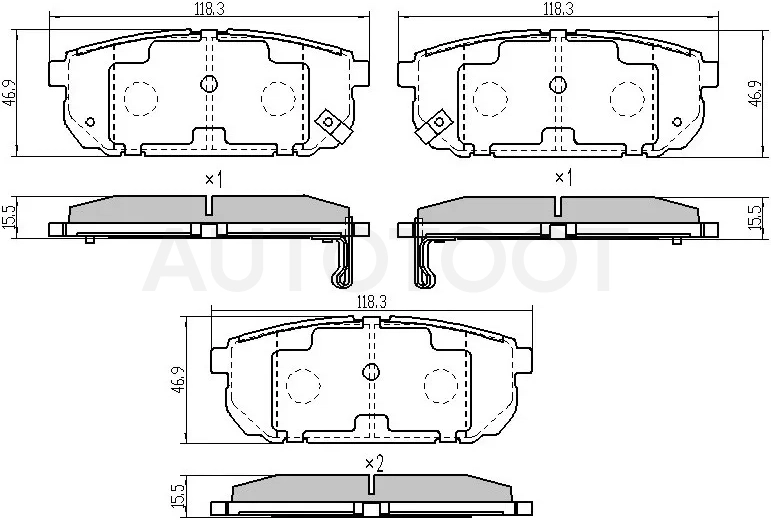 Колодки тормозные (Сзади) Kia Sorento 02-09