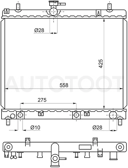 Радиатор Daihatsu Terios 06- / Toyota Rush 06-16 - Артикул DA0001071 - Производитель Sat - Фото, Отзывы, Цены