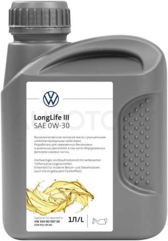 0W-30 моторное масло синтетическое Volkswagen (VAG) LongLife III 1л. - Артикул GVWR52195M2 - Производитель Vag - Фото, Отзывы, Цены