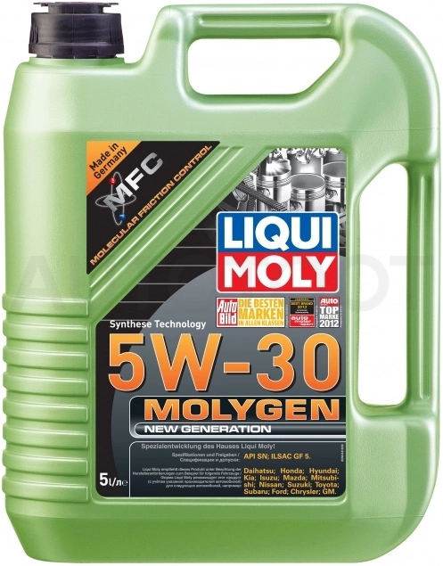 5W-30 Масло моторное синтетическое "Molygen New Generation ", 5л - Артикул 9043 - Производитель Liqui Moly - Фото, Отзывы, Цены