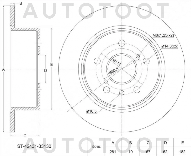 Диск тормозной задний -60209969SX Stellox для TOYOTA CAMRY, LEXUS ES350