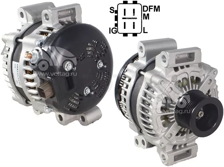 Генератор TOYOTA LAND CRUISER VDJ200L 07-/LEXUS LX450D 1VDFTV 12- 12V 180A