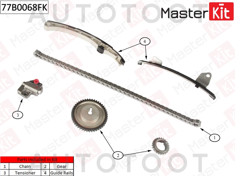 Комплект ГРМ 1, 6 -77B0068FK MasterKit для MAZDA 3 (AXELA)