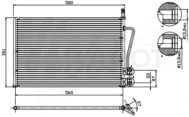 Радиатор кондиционера -STFD083940 Sat для FORD FIESTA, FORD FUSION