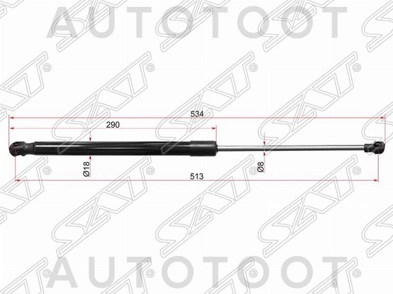 Амортизатор капота левый -ST534500W170 Sat для LEXUS RX450H, LEXUS RX270, LEXUS RX350