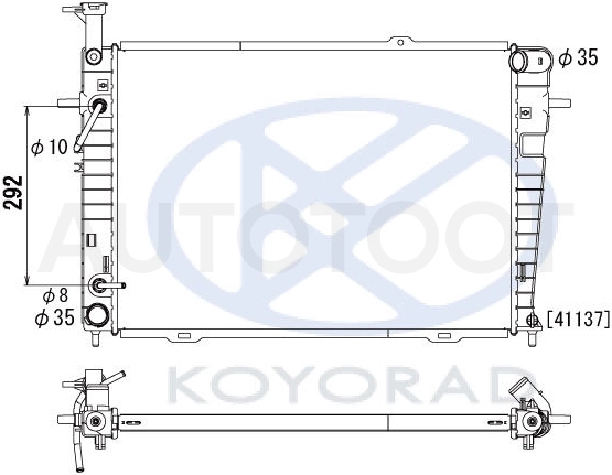 Радиатор охлаждения 2.0/2.7 Бензин -JPR0034 Just Drive для HYUNDAI TUCSON, KIA SPORTAGE