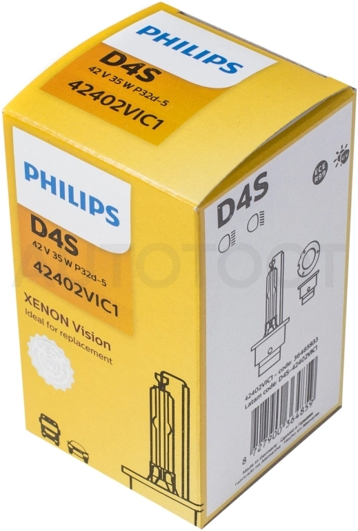 Лампа ксеноновая D4S PHILIPS Vision 4100K 42V 35W, 1 шт - Артикул 42402VIC1 - Производитель Philips - Фото, Отзывы, Цены
