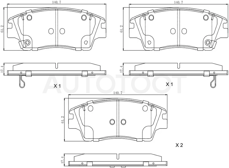 Колодки тормозные (Спереди) Hyundai ix35 09-13 / Tucson 15-21 / Kia Sportage 06-19 / Hyundai i40 11-15 / Kia Carens 06-12
