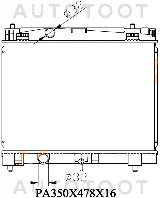 Радиатор охлаждения -JPR0040 Just Drive для TOYOTA BELTA, TOYOTA YARIS, TOYOTA VITZ, TOYOTA RACTIS
