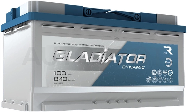 Аккумулятор GLADIATOR 100ah 840A обратная полярность(-+)
