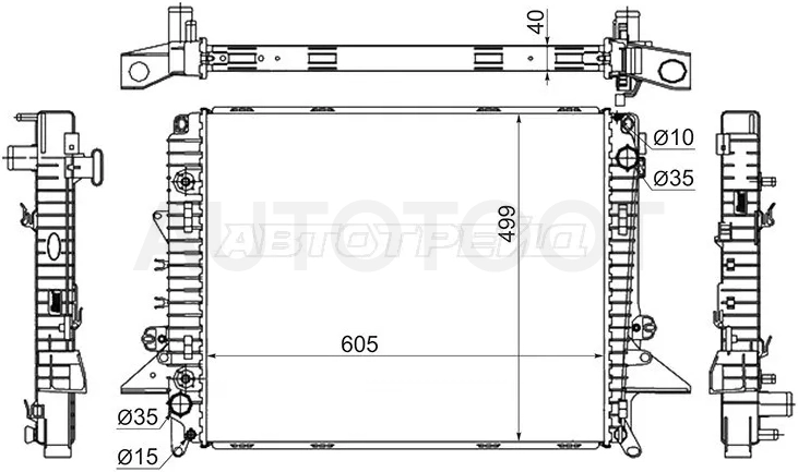 Радиатор Land Rover Discovery 04-17 / Range Rover Sport 05-13