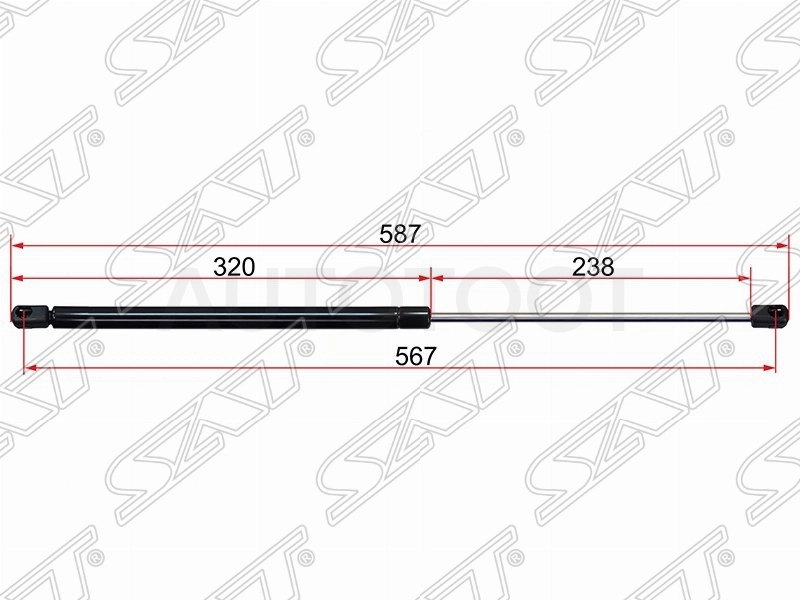 Амортизатор крышки багажника левый=правый -ST1252377 Sat для FORD C-MAX