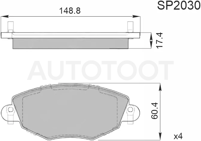 Колодки тормозные (Спереди) Ford Mondeo 00-07 - Артикул SP2030 - Производитель Sangsin - Фото, Отзывы, Цены