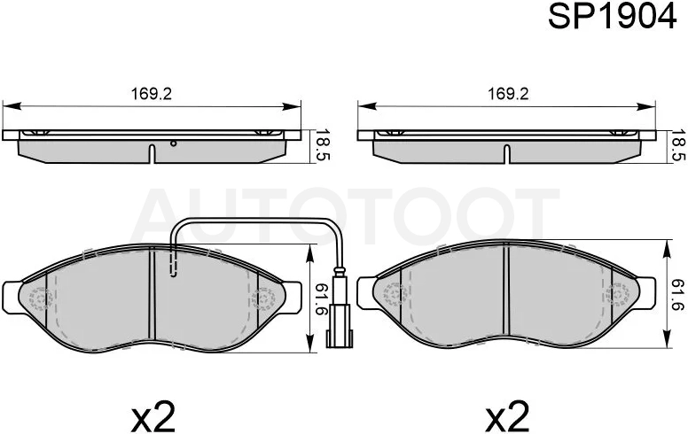 Колодки тормозные (Спереди) Peugeot Boxer 06-14 / Citroen Jumper 06-14 / Fiat Ducato 06-14