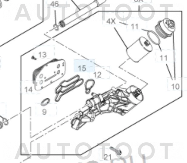 Прокладка корпуса масляного фильтра к охладителю -55354071 General Motors для CHEVROLET CRUZE