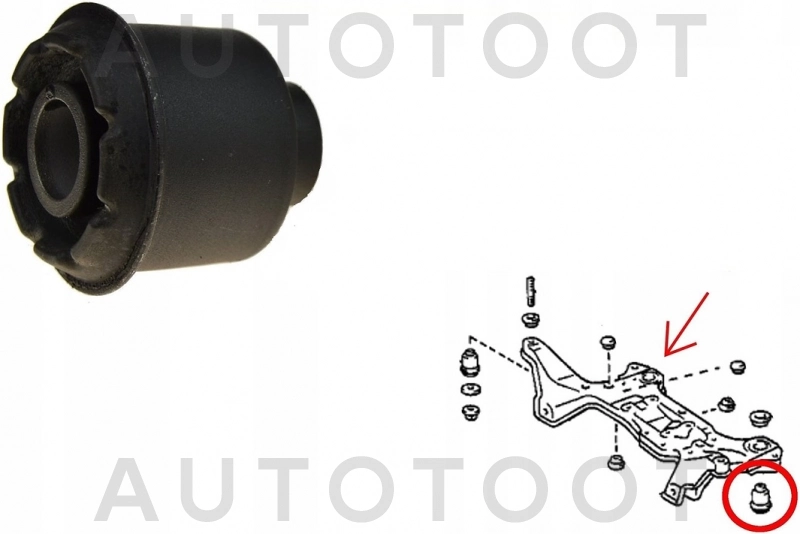 Сайлентблок передний задней балки -  для TOYOTA AVENSIS