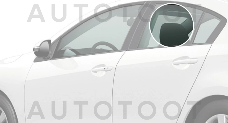 Стекло заднее левое опускное -  для MAZDA 3 (AXELA)