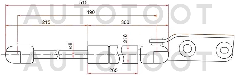 Амортизатор крышки багажника левый -PGS100024 Patron для NISSAN AD
