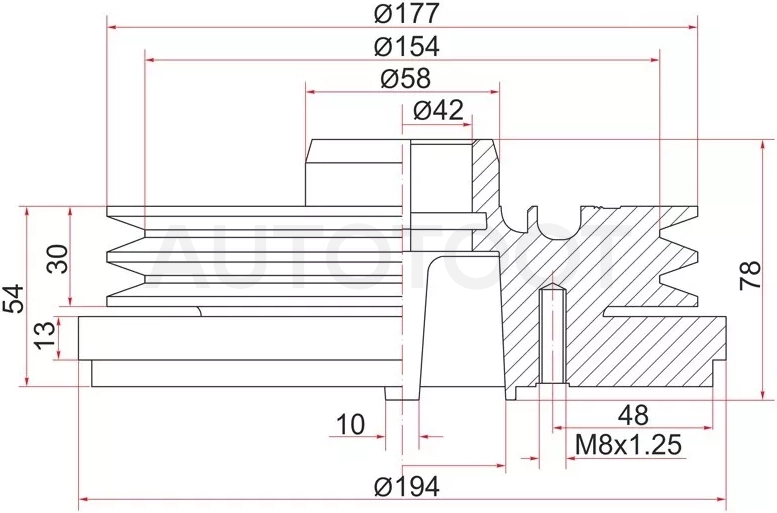 Шкив коленвала TOYOTA LAND CRUISER 1HDFT/1HZ 95 - Артикул ST1340817020 - Производитель Sat - Фото, Отзывы, Цены