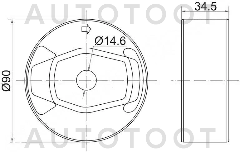 Опора дифференциала задняя 4WD -RU569 Masuma для TOYOTA AURIS, TOYOTA COROLLA, TOYOTA RAV4, LEXUS NX