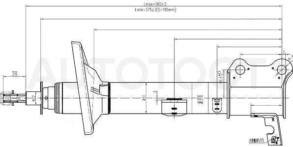 Амортизатор задний правый 4WD -JAS0007 Just Drive для TOYOTA CALDINA, TOYOTA CARINA, TOYOTA CORONA, TOYOTA CARINA E, TOYOTA CORONA PREMIO