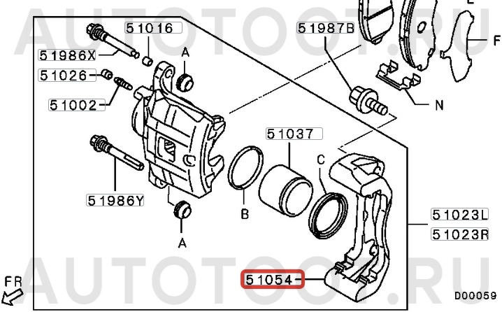 Скоба переднего тормозного суппорта -0477CCY3AF Febest для MITSUBISHI LANCER, MITSUBISHI ASX, MITSUBISHI OUTLANDER