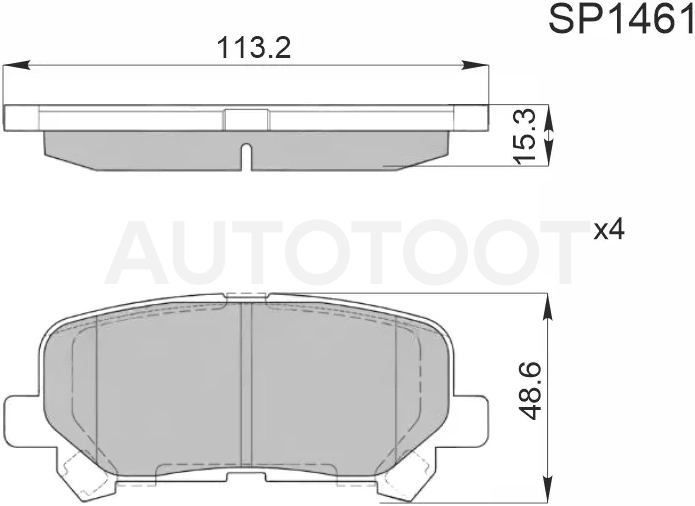 Колодки тормозные (Сзади) Honda Odyssey 08-13 / Pilot 08-15