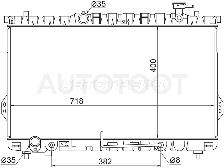 Радиатор Hyundai Santa Fe 00-06 / Santa Fe Classic 07-13 - Артикул HY00061 - Производитель Sat - Фото, Отзывы, Цены