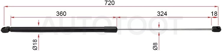 Амортизатор капота Audi A6 97-05 / Volkswagen Passat 96-05 / Audi A6 allroad quattro 00-05 / S6 99-04 (Справа=Слева)