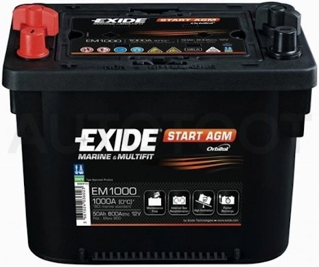 Аккумулятор EXIDE 50Ah 800A прямая полярность(+-)