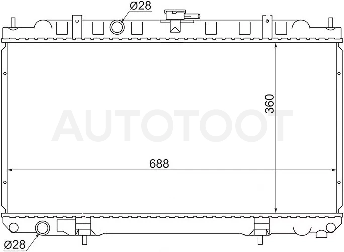 Радиатор Nissan AD 99-02 / Almera 00-06 / Primera 01-08 / Sunny 98-04 / Mazda Familia S-Wagon 98-04 / Nissan Almera Classic 06-12 / Bluebird Sylphy 00-05