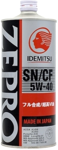 Масло моторное синтетическое IDEMITSU ZEPRO EURO SPEC 5W-40 SN/CF 1л