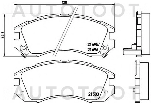 Колодки тормозные передние -DG1790SF Akok для SUBARU LEGACY, SUBARU IMPREZA