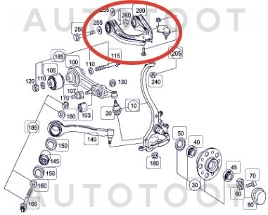 Рычаг передний верхний правый -5703448SX Stellox для MERCEDES E-CLASS