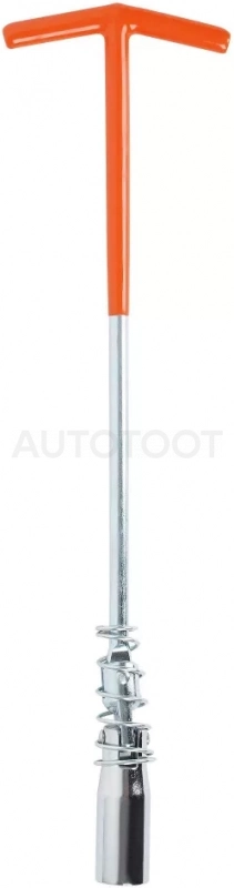 Ключ свечной Т-образный карданный 16мм, 350мм с пружиной, резиновый фиксатор - Артикул ATAC028 - Производитель Airline - Фото, Отзывы, Цены