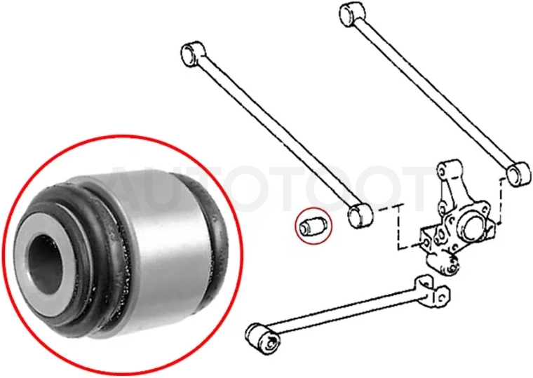 Сайлентблок цапфы Toyota Caldina (T190,T210) 92-02 / Camry 86-11 - Артикул ST4221014010 - Производитель Sat - Фото, Отзывы, Цены