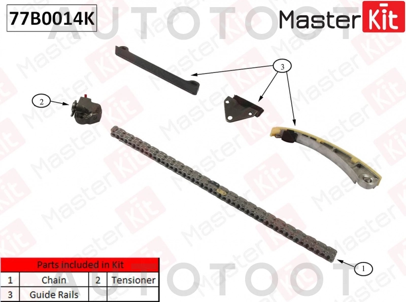 Ремкомплект цепи ГРМ без шестерни -77B0014K MasterKit для SUZUKI BALENO