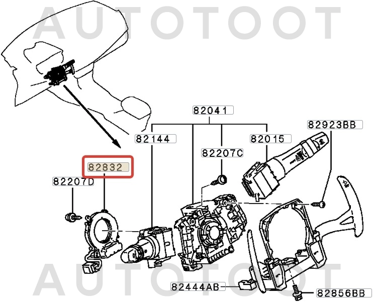 Шлейф подрулевой -ST8619A018 Sat для MITSUBISHI LANCER, MITSUBISHI OUTLANDER, MITSUBISHI PAJERO
